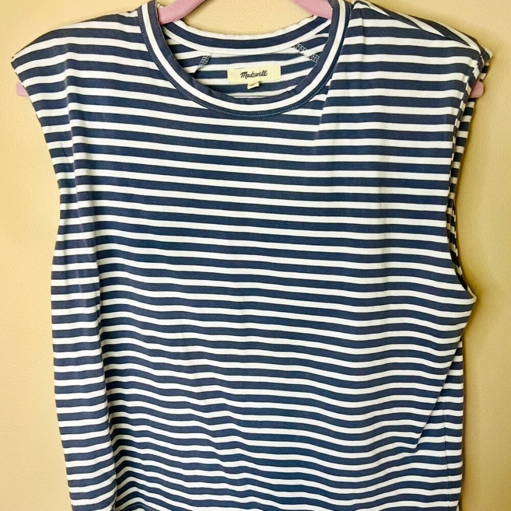 MADEWELL Striped structured Muscle Tee. Size M. Cotton blend - Picture 3 of 6